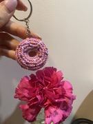 Donut na szydełku, brelok, zawieszka do kluczy , Walentynki, prezent