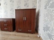 Duża komoda ciemny brąz 2 szafki 2 szuflady