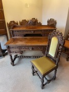 DĘBOWE BIURKO-SEKRETARZYK