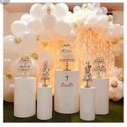 Stojak, słodki stół, cylindry imprezowe, NOWE, białe, zestaw 5 szt.