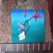 "Koliber" obraz ręcznie malowany