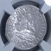 Węgry, 3 krajcary 1651 Graz , Ferdynand III NGC MS 63 JEDYNA MAX NOTA 