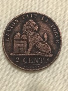 2 centy Belgia Leopold I