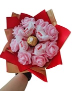 Słodki bukiet z pralin Raffaello, Ferrero Rocher prezent na Urodziny