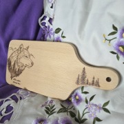 Deska do Krojenia Bukowa Wilk Las Ręcznie Wypalana 