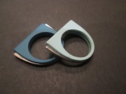 zestaw 2 pierścionków, błękit i turkus