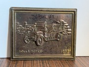 Tablica dekoracyjna Rolls Royce 1907 – mosiężna płaskorzeźba vintage
