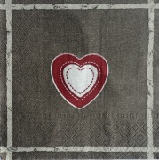 Serwetka decoupage SERCE RETRO 33x33 cm 1szt