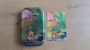 Puszka i karta Eevee Pokemon Kanto Friends