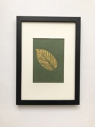 Obraz artystyczny z odciskiem liścia Buku