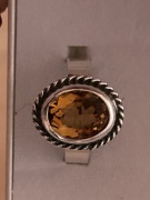 Pierścionek srebro 925 z cytrynem regulowany 