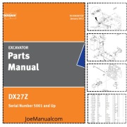 Doosan DX27Z Excavator Parts Catalog Katalog części schematy budowy