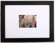 W MIEŚCIE - oryginalny drzeworyt japoński XIX wiek