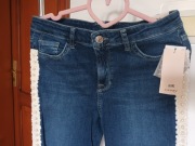 Jeansy ORSAY z lampasem z perełkami 38 M Piękne! 