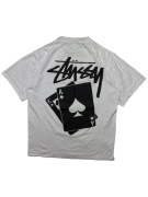 Biała koszulka z krótkim rękawem Stussy Logo Nadruk retro vintage