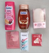 Zestaw kosmetyków płatki hydrożelowe pęsety olejek Isana MASAŻER DO TWARZY 