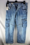 ENZO (ZE ENZO) – spodnie cargo z miękkiego denimu, nowe z metkami, r. 44 S