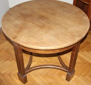 Stół okrągły dębowy przedwojenny śr. 88 cm h=70
