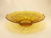 Stara, szklana, duża patera na owoce. 27,5cm  Miodowa, Bursztynowa, Gruszki