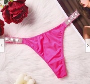 Stringi koronkowe Victoria's Secret z cyrkoniami roz.XL