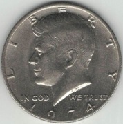 USA Half dollar 1/2 dolara 50 centów 1974 - 30,61 mm - nr 2