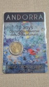 2 EURO Andora 2018 70 lat Deklaracji Praw Człowieka Andorra okolicznościowa