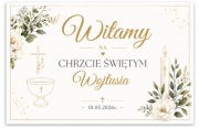 Plakat Powitalny na Chrzest Święty – Personalizowany | Złota Kolekcja