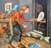 Dariusz Miliński, Alchemik z Pławnej, obraz olej.