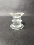 Szklany świecznik vintage Kora / Ice Glass | Styl skandynawski PRL