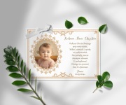 Podziękowanie dla rodziców chrzestnych ze zdjęciem ramka A5