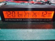 Zegar Woltomierz Termometr Elektroniczny Samochodowy