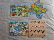 Zestaw 4 drewnianych układanek labirynt przeplatanka