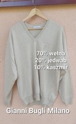 sweter sweter gianni bugli milano xxl 70% wełna 20% jedwab 10% kaszmir 