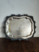 Brogers Silver stara metalowa taca platerowana srebrem antyk vintage