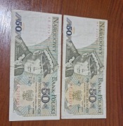 Banknot z PRL-u 50 zł 1988r serie różne Karol Świerczewski