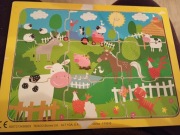 Puzzle drewniane na wsi