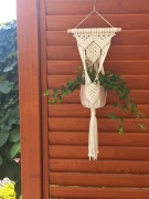 Kwietnik na ścianę makrama Kolor ecru