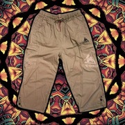 Beżowe kremowe spodnie cargo lekkie Le Coq Sportif na gumce kieszenie