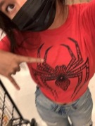 Czarna koszulka crop top spider Man