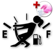 Naklejka na wlew paliwa samochód auto - PUSTY BAK FEMALE