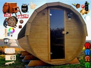 SAUNA Ogrodowa 400cm + GRATIS Beczka 500L + Akcesoria = Wycena