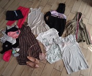 DUŻY zestaw ubrań dla dziewczynki 146/152 BLUZY BUTY SUKIENKA 20 szt