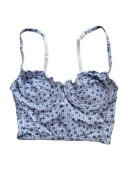 Croptop bralet biustonosz 34,XS na ramiączkach wzór w kwiatki
