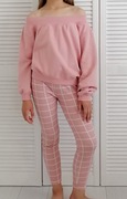 Bluza różowa odkryte ramię 12 lat + r. S