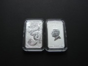 Srebrna sztabko moneta Rectangular Dragon 1 oz. 2024 r.