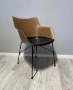 Fotel krzesło Kartell Q/Wood design Philipp Starck jak noweb orzech czarny