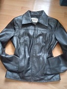 Elegancka czarna kurtka skóra naturalna r. 40