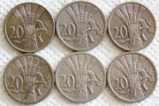 6 x 20 halerzy 1921- 1931 r. Super stan