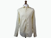 Lniana koszula Uniqlo Premium, masełkowy pastel, 100% len L/XL