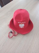 Czapka kapelusz czerwony kibica Polska 